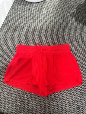 No Boundaries Bright Red Drawstring Athletic Shorts